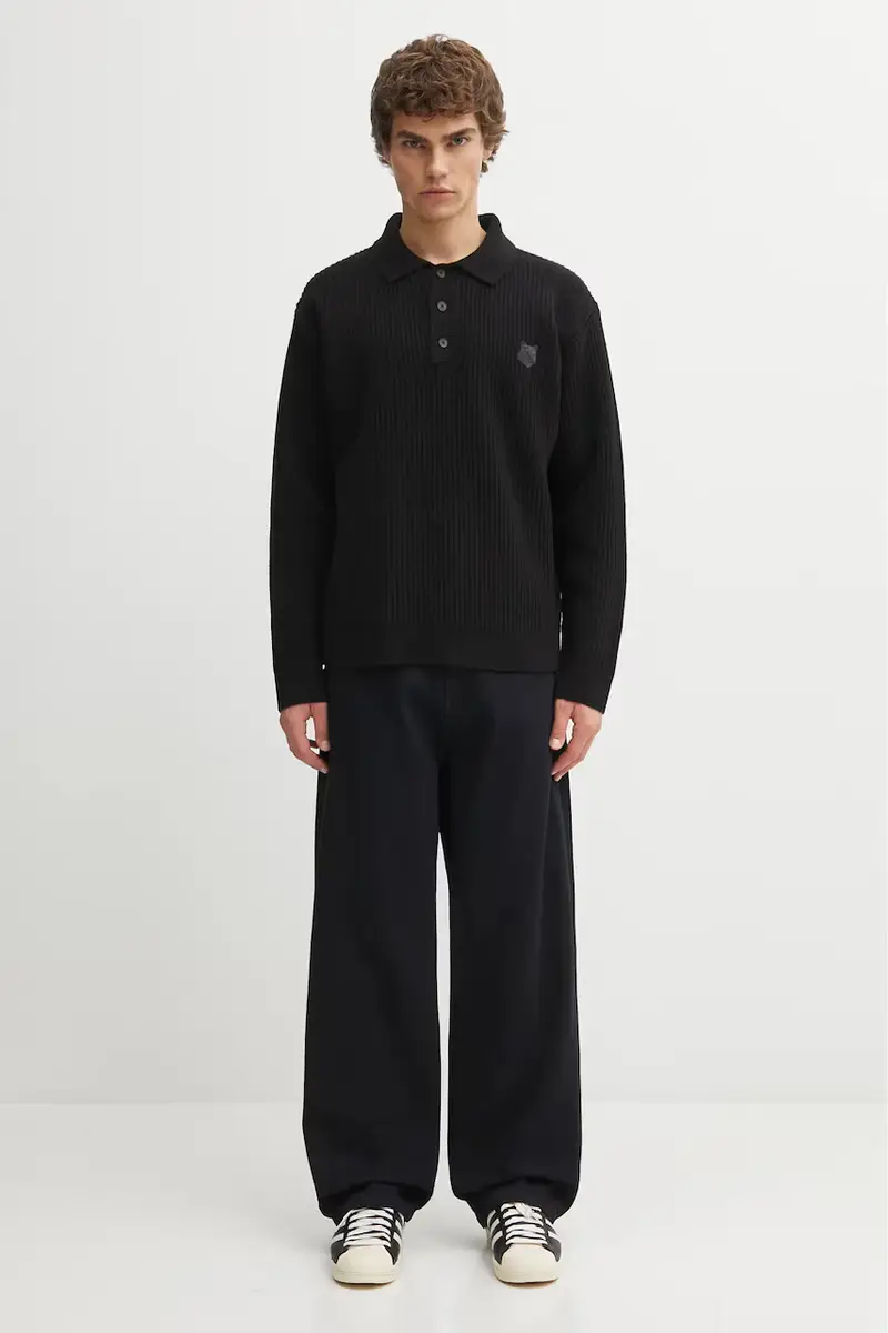 Maison Kitsune Polo Uomo Nero 3103134 miniatura 5