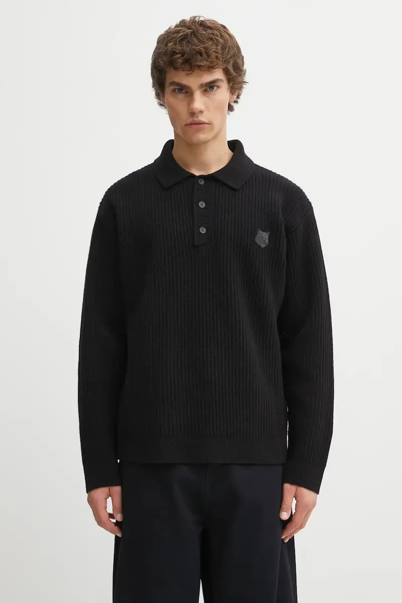 Maison Kitsune Polo Uomo Nero 3103134