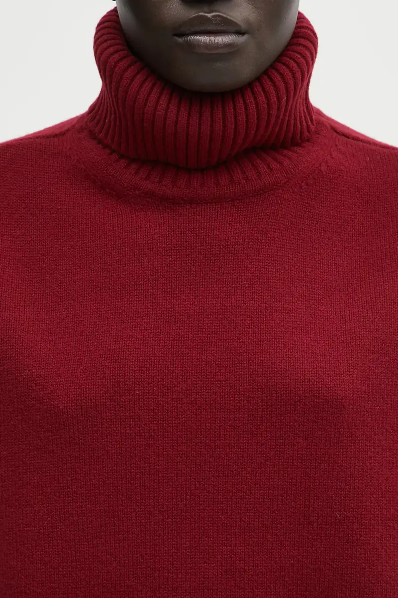 maglione in lana Merino Wool Comfort Turtleneck donna colore granata PW00813KT1171 miniatura 4