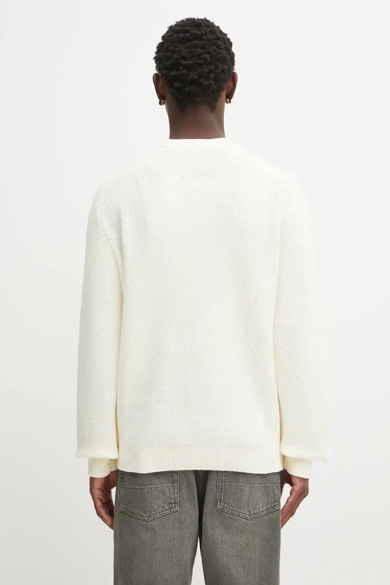 maglione Kitsune Varsity Embroidered uomo colore beige OM00808KT1137 miniatura 3