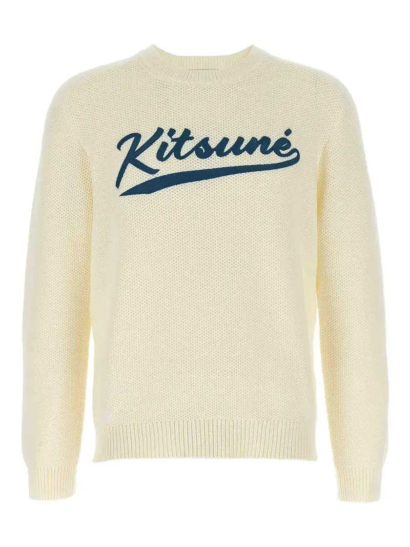 Maglione varsity kitsune Bianco