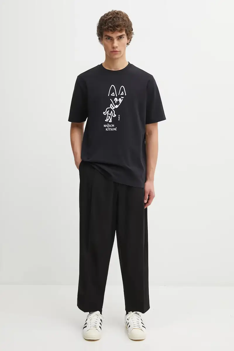 pantaloni in cotone Cropped Pleated uomo colore nero PM01123WT3019 miniatura 5