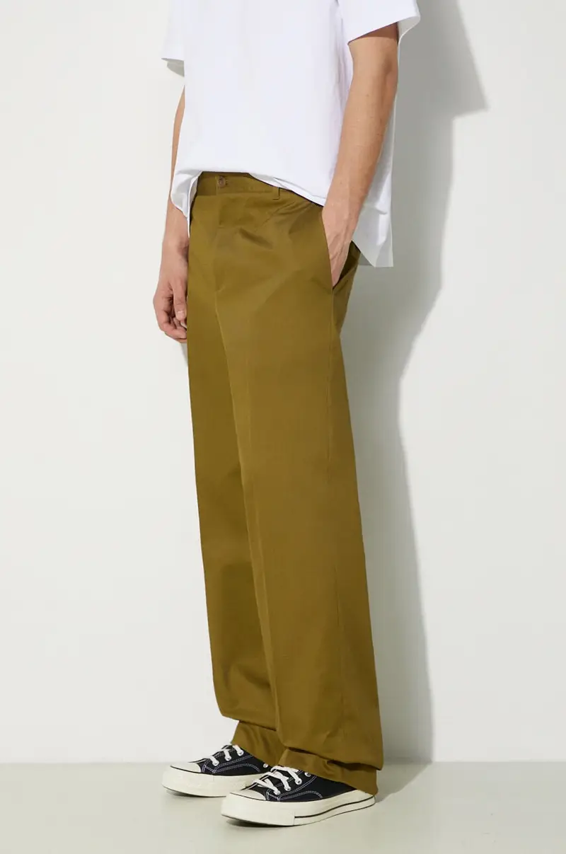 pantaloni in cotone Relaxed Chino colore verde MM01106WW0078