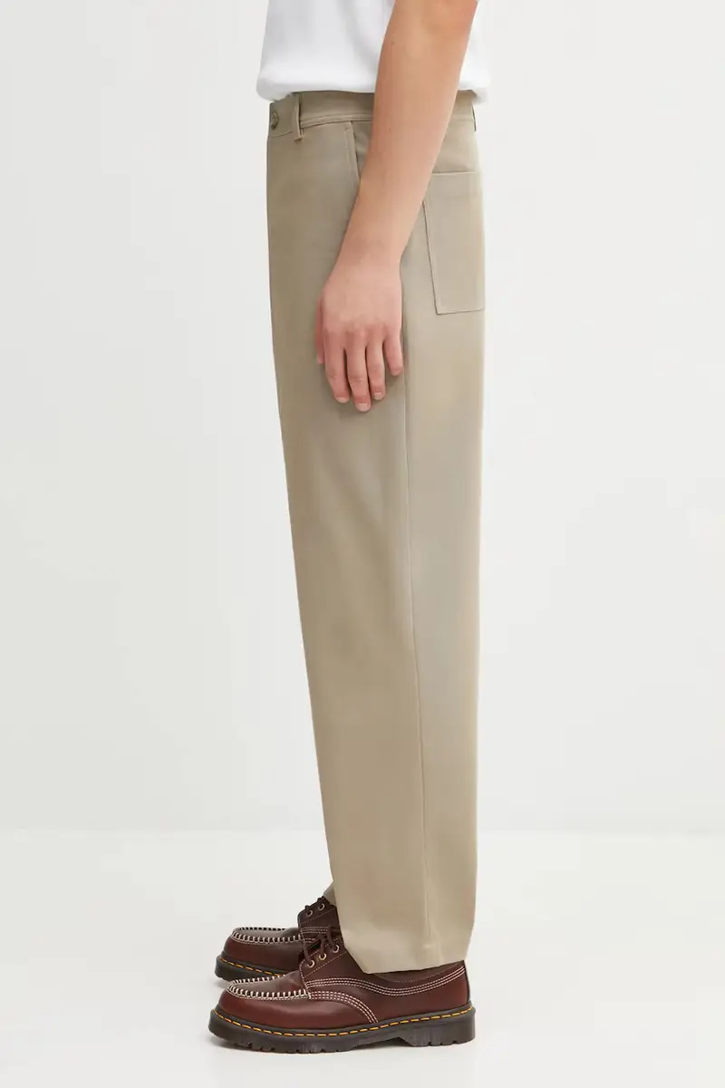 pantaloni in cotone Relaxed uomo colore beige PM01119WW9028 miniatura 2