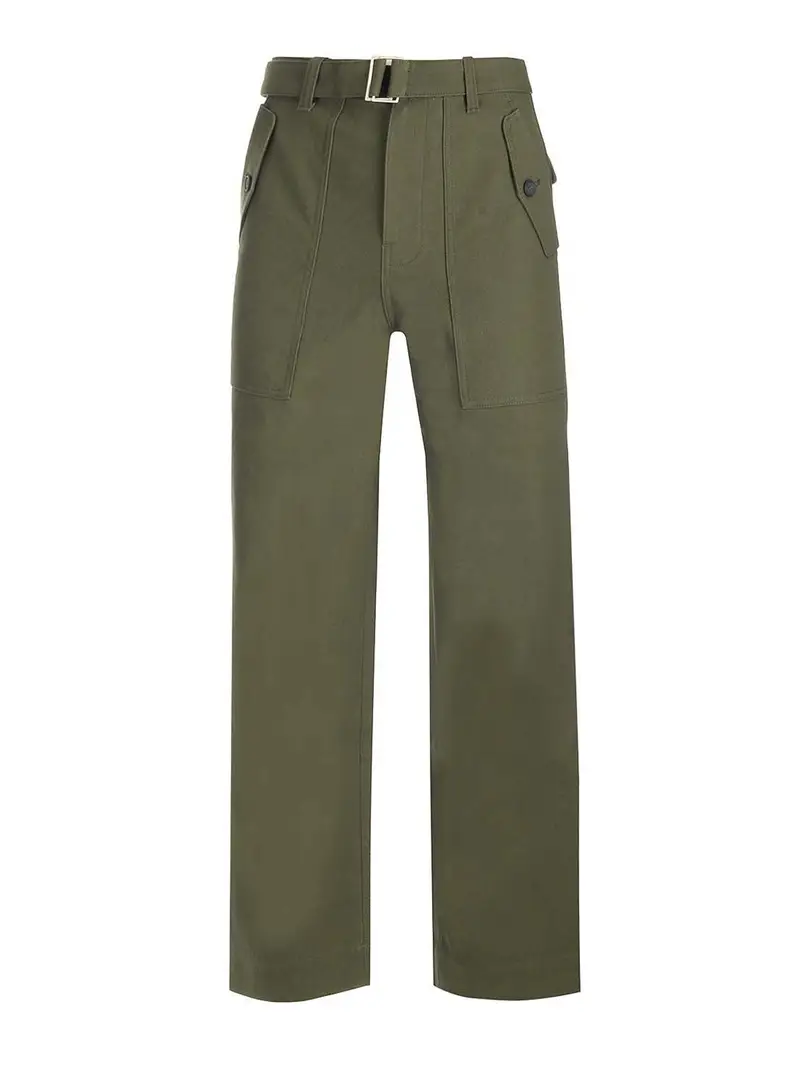 Pantaloni in twill di cotone Verde