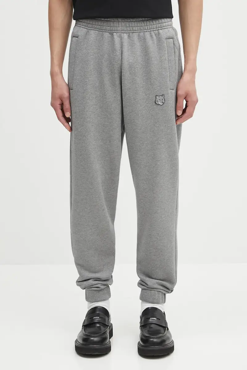 pantaloni tuta di cotone Bold Fox Head Patch Comfort uomo colore grigio MM01125KM0321