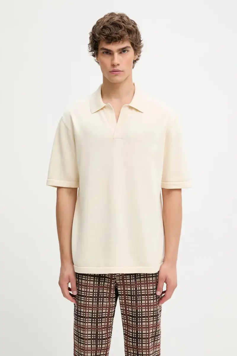 Maison Kitsune Polo Uomo Beige 2808601