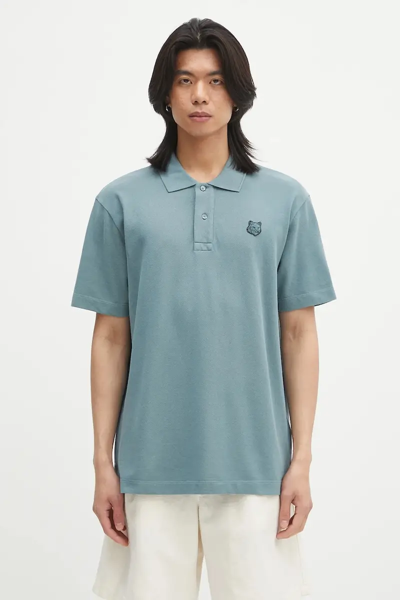 Maison Kitsune Polo Uomo Verde 2259947