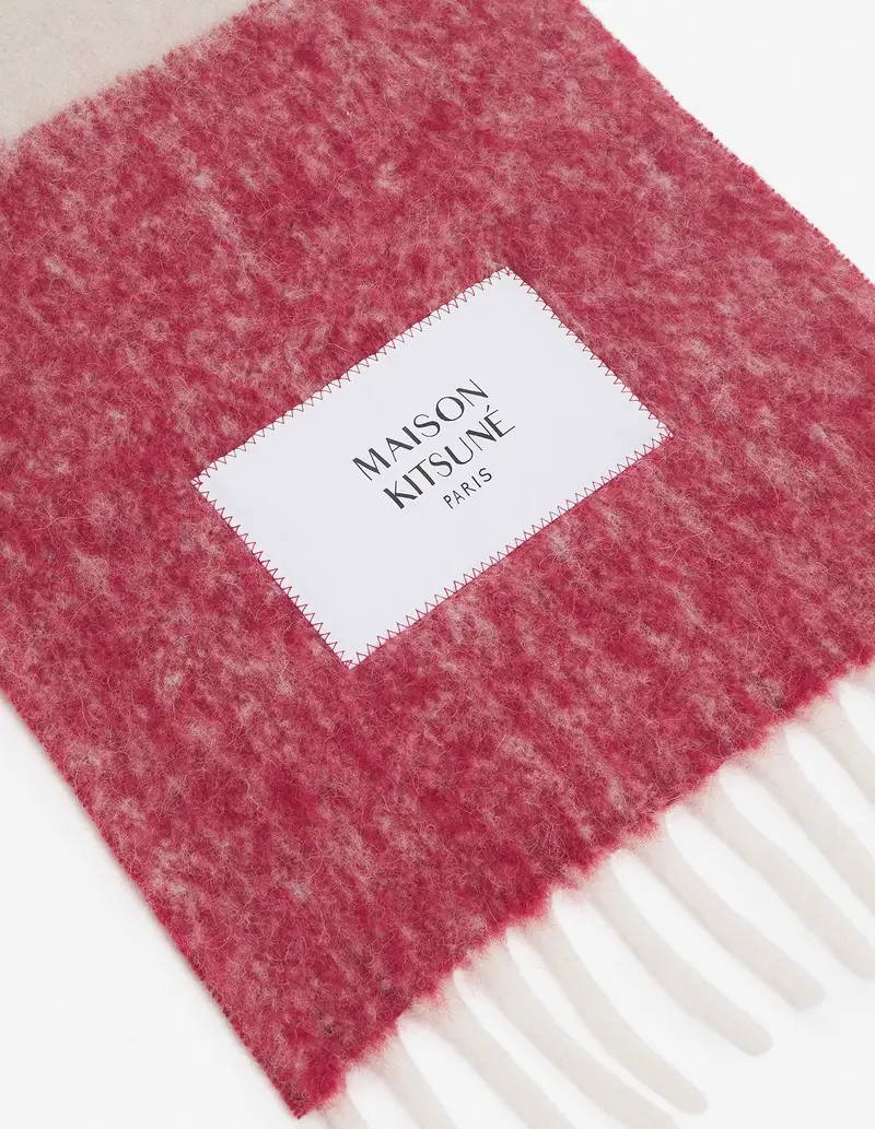 Sciarpa a quadri panna e rosso miniatura 2