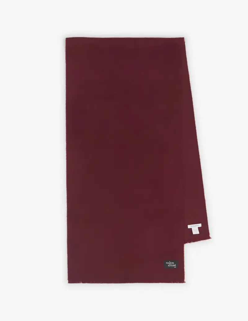 Sciarpa con frange di lana bordeaux