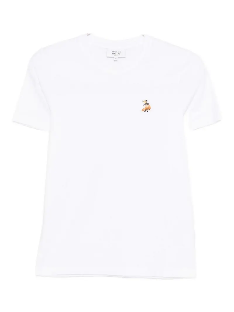T-shirt in cotone con la volpe sognante Bianco