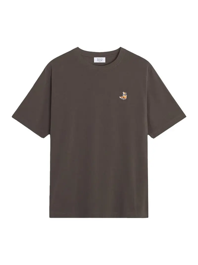 T-shirt in cotone con la volpe sognante Marrone