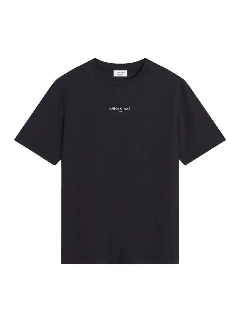 T-shirt in cotone con logo Nero