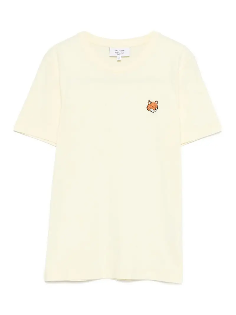 T-shirt in cotone con testa di volpe Giallo