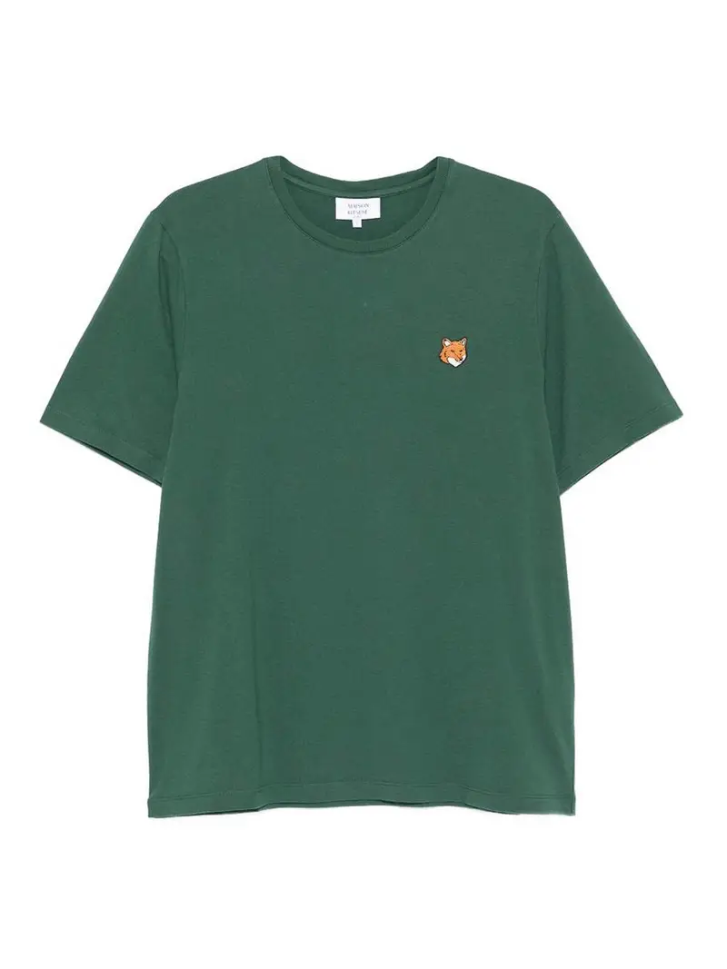 T-shirt in cotone con testa di volpe Verde