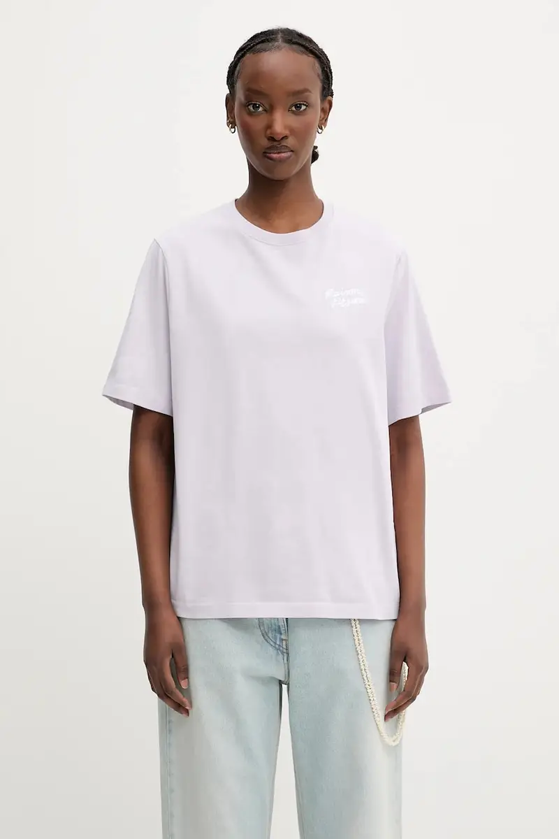 t-shirt in cotone Handwriting Comfort colore bianco MW00126KJ0119 Violetto