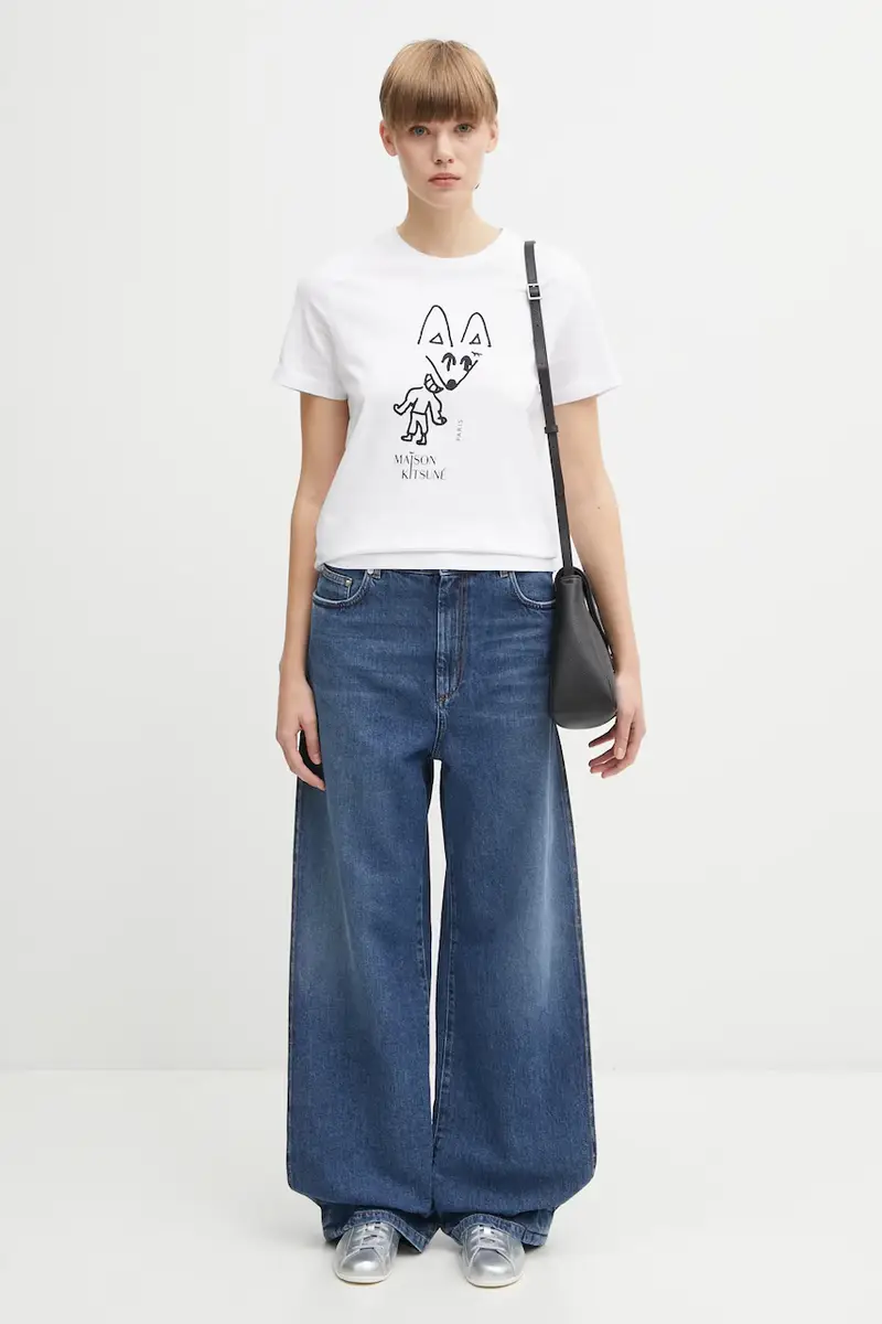 Maison Kitsune T-shirt Donna Bianco 3039475 miniatura 5