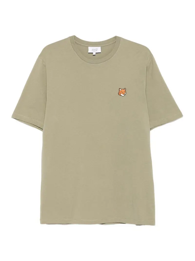 T-shirt normale con testa di volpe Beige