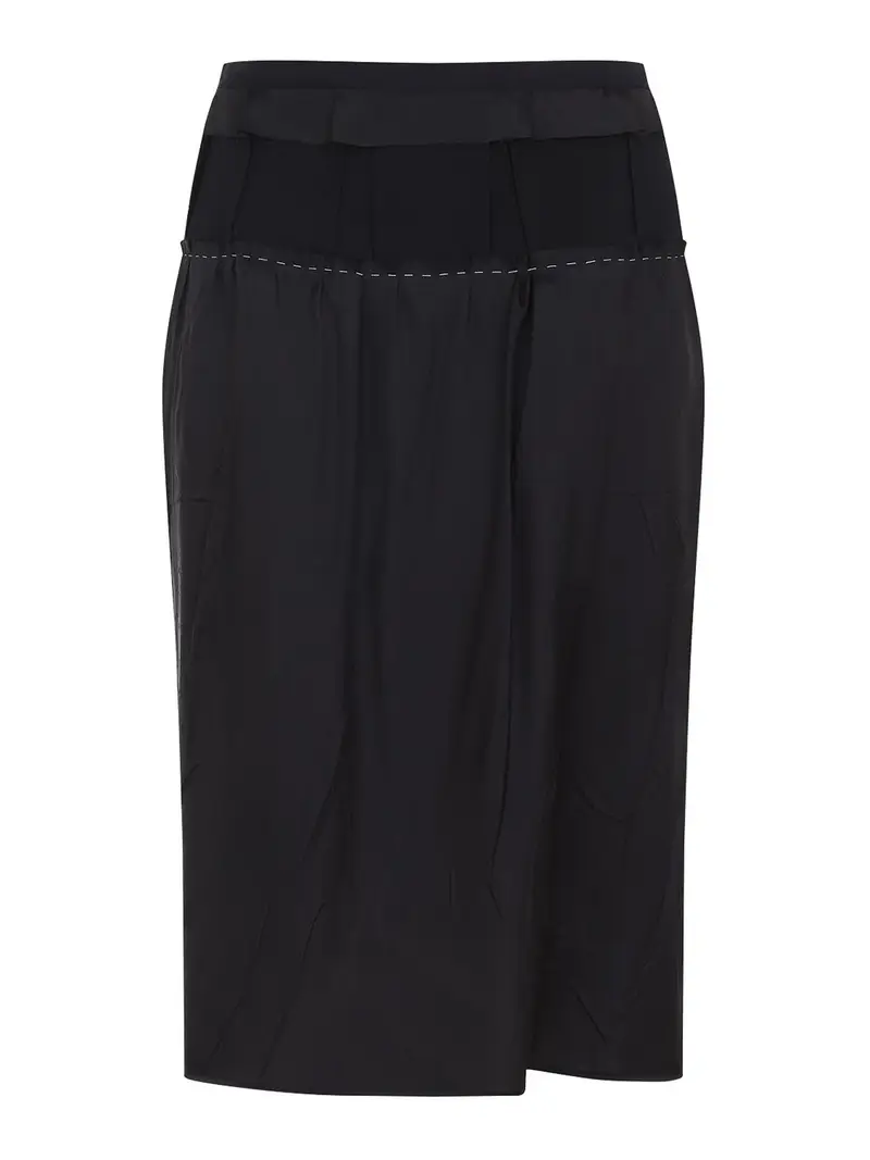Acetate Midi Skirt Nero