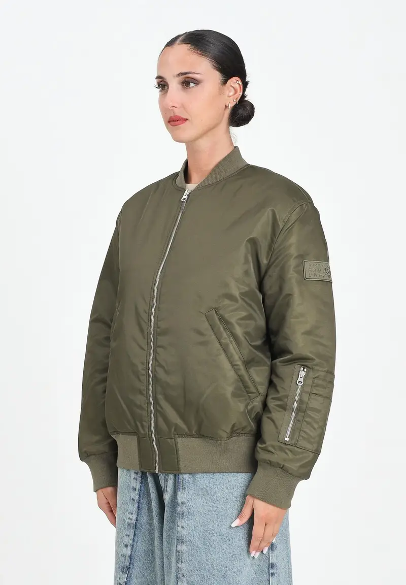 MAISON MARGIELA Bomber verde per donna, ragazzi e bambini con Patch Numeric
