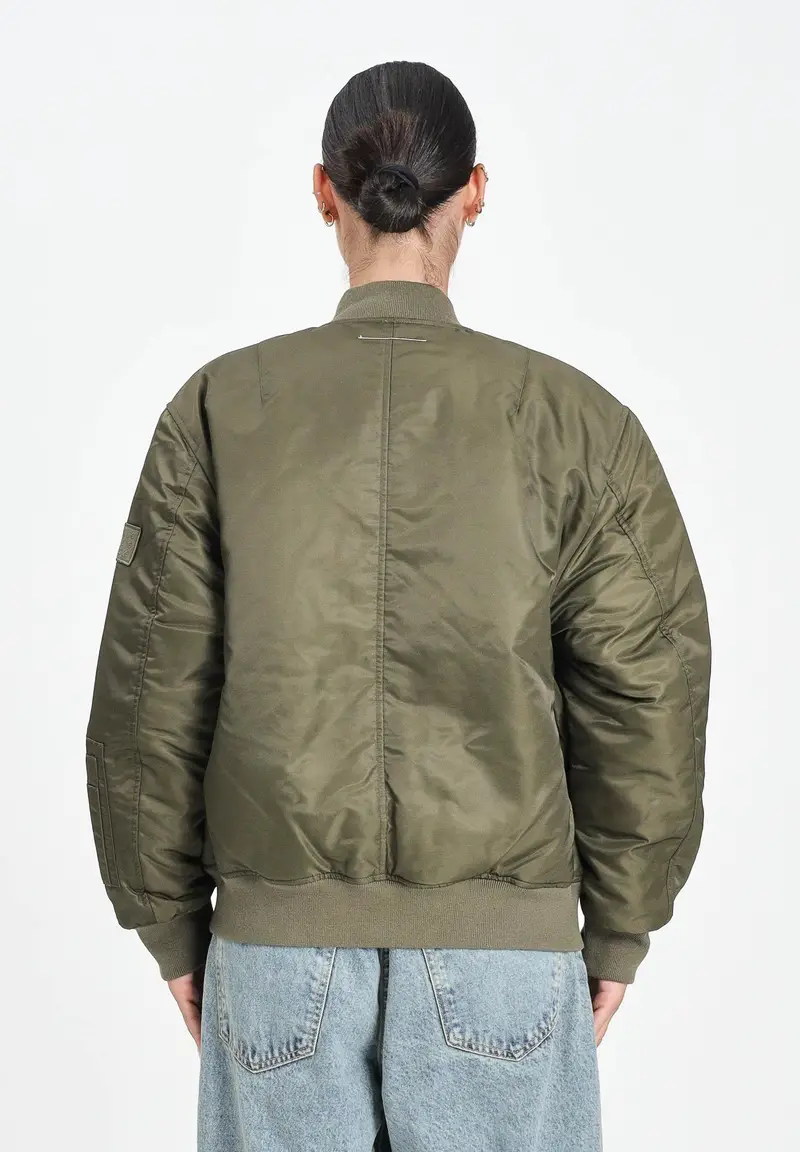 MAISON MARGIELA Bomber verde per donna, ragazzi e bambini con Patch Numeric miniatura 3