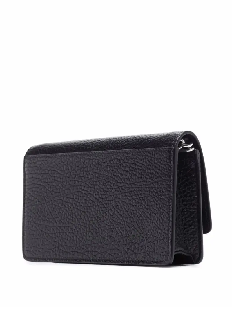 Borsa wallet Maison Margiela in pelle a grana goffrata NERO miniatura 3