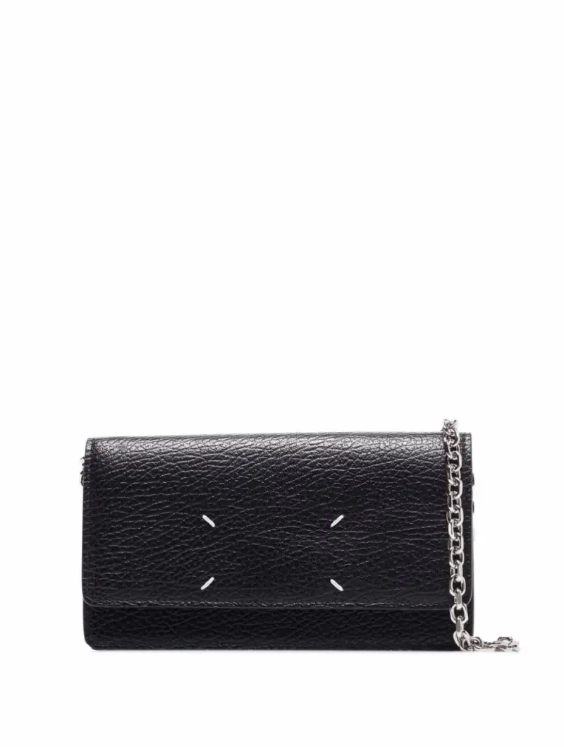 Borsa wallet Maison Margiela in pelle a grana goffrata NERO