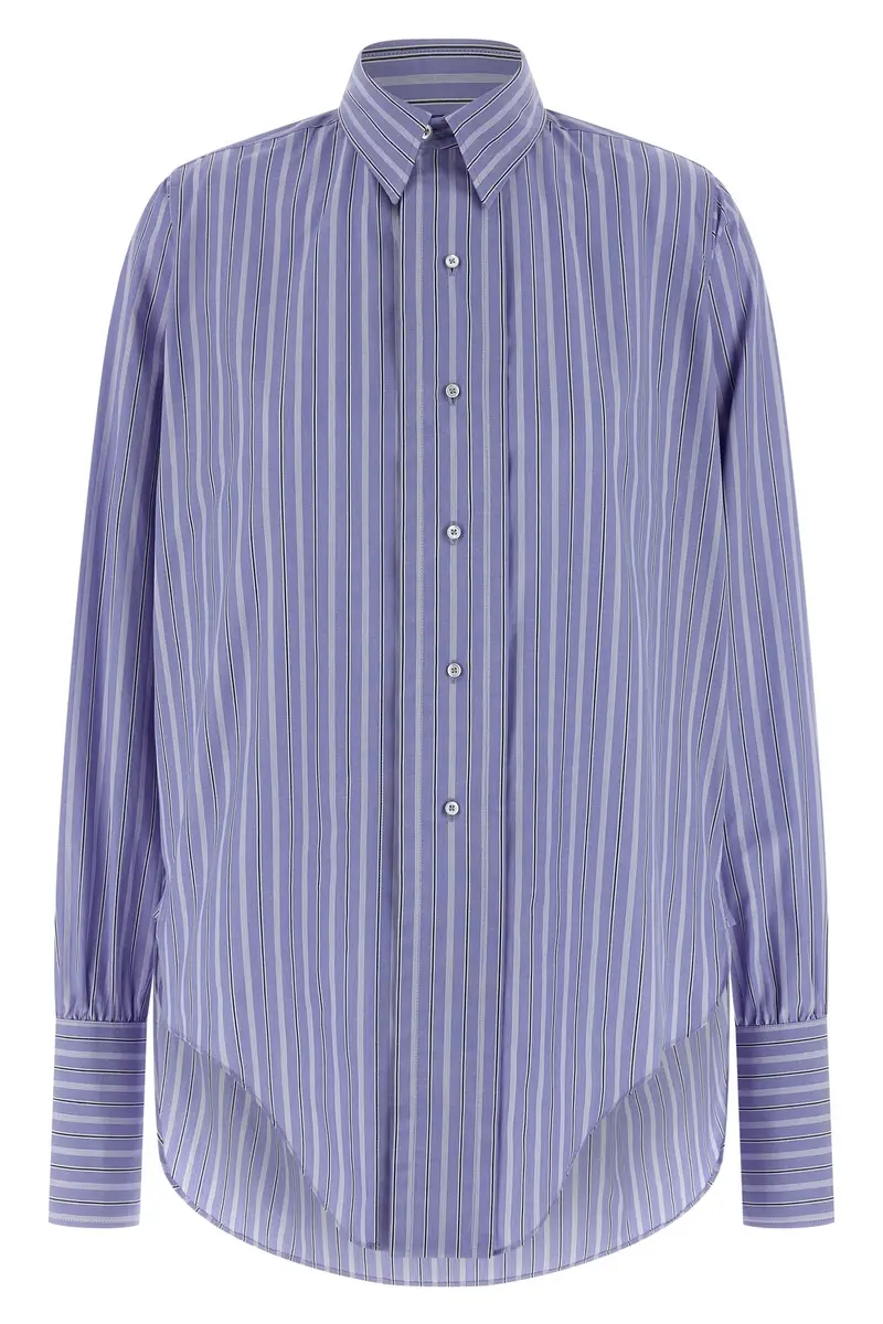 Camicia Cotone Righe Azzurro