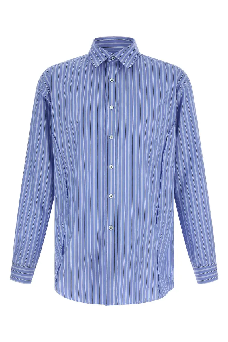 Camicia Cotone Righe Azzurro