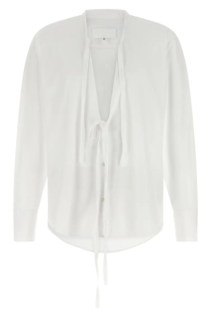 Camicia Orlo A Taglio Vivo Bianco