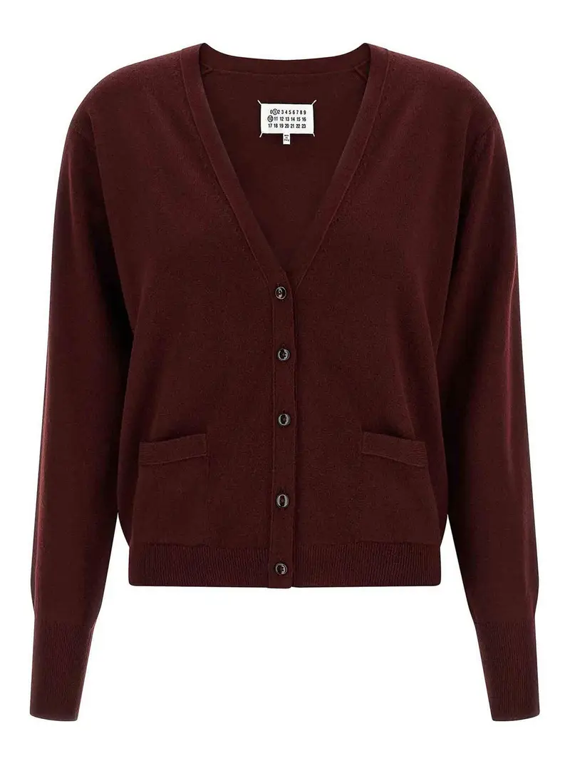 Cardigan a quattro punti Rosso Scuro