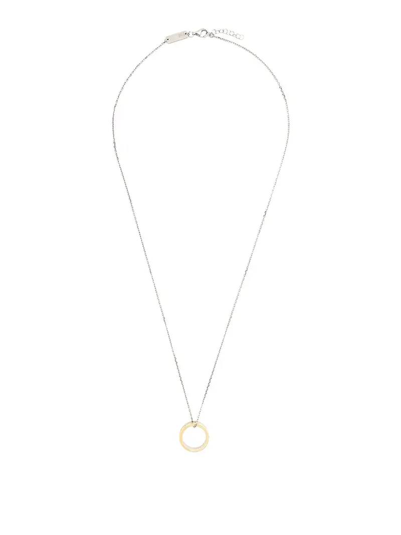 Collana con ciondolo ad anello inciso Giallo