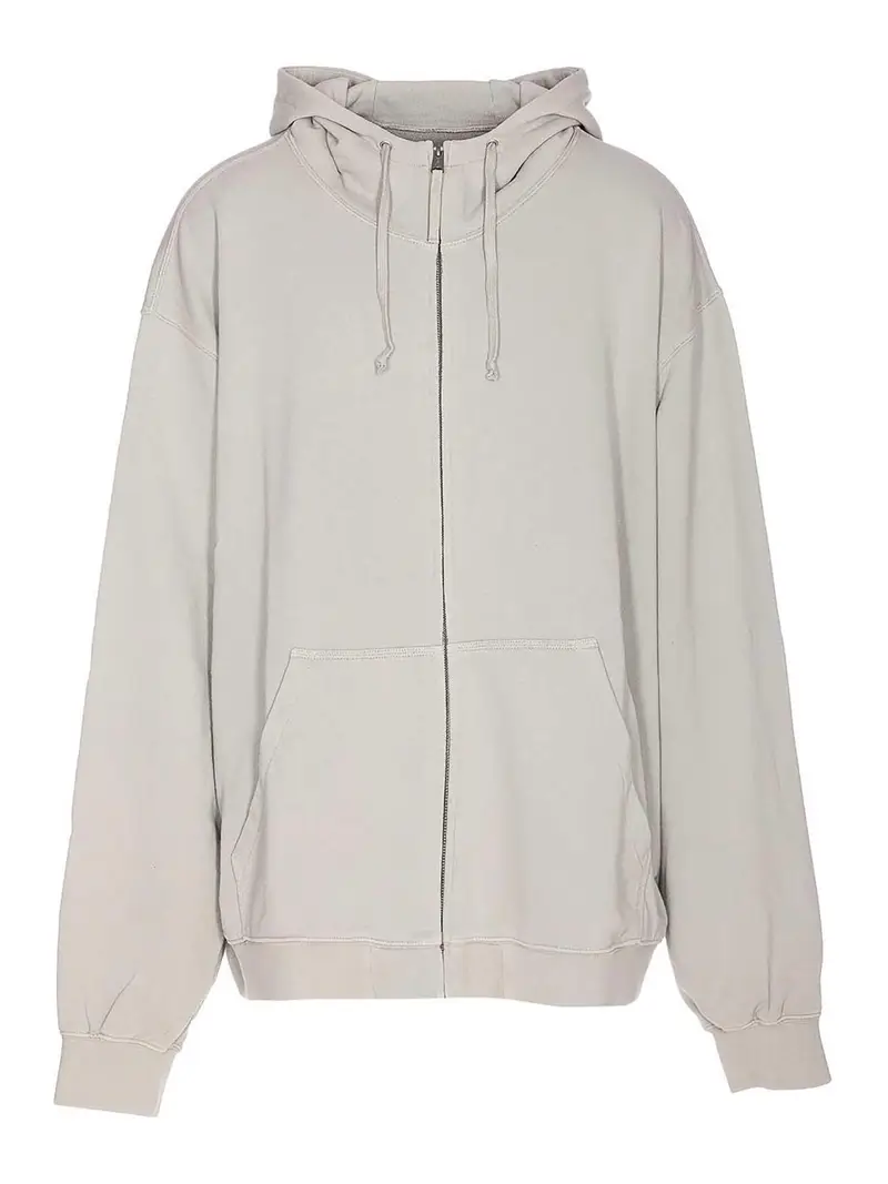 Con cappuccio con zip Grigio