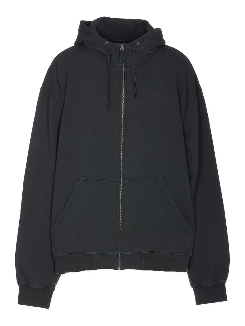 Con cappuccio con zip Grigio