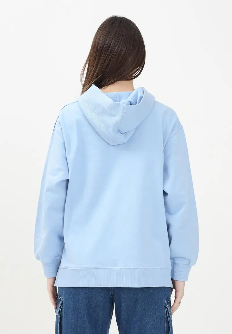 MAISON MARGIELA Felpa con cappuccio azzurra per donna, ragazze e bambine rifinita da grafica "Stamp Numbers" miniatura 2