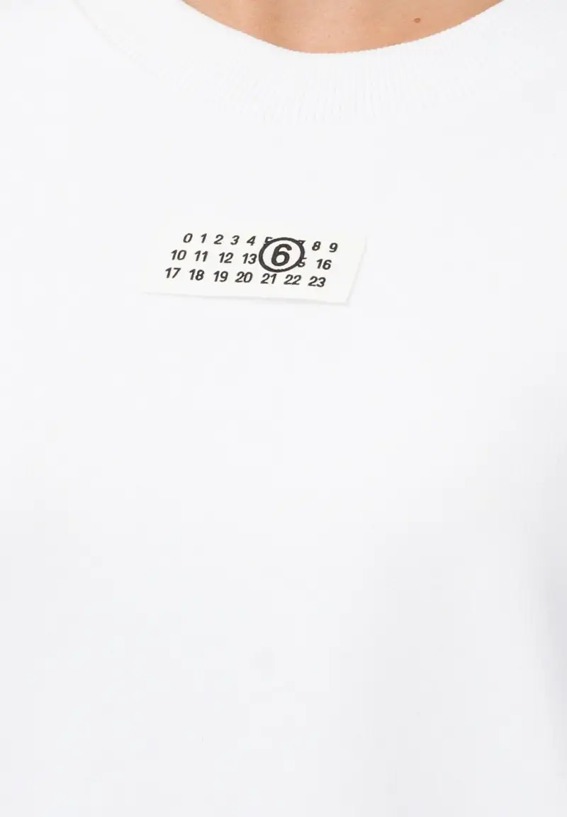 Felpa girocollo bianca per donna, ragazzi e bambini con logo miniatura 3