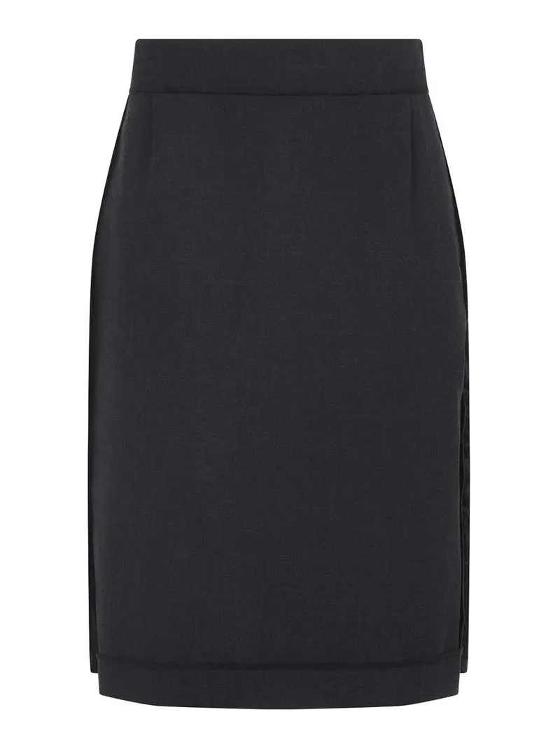 Gonna midi poliestere Nero