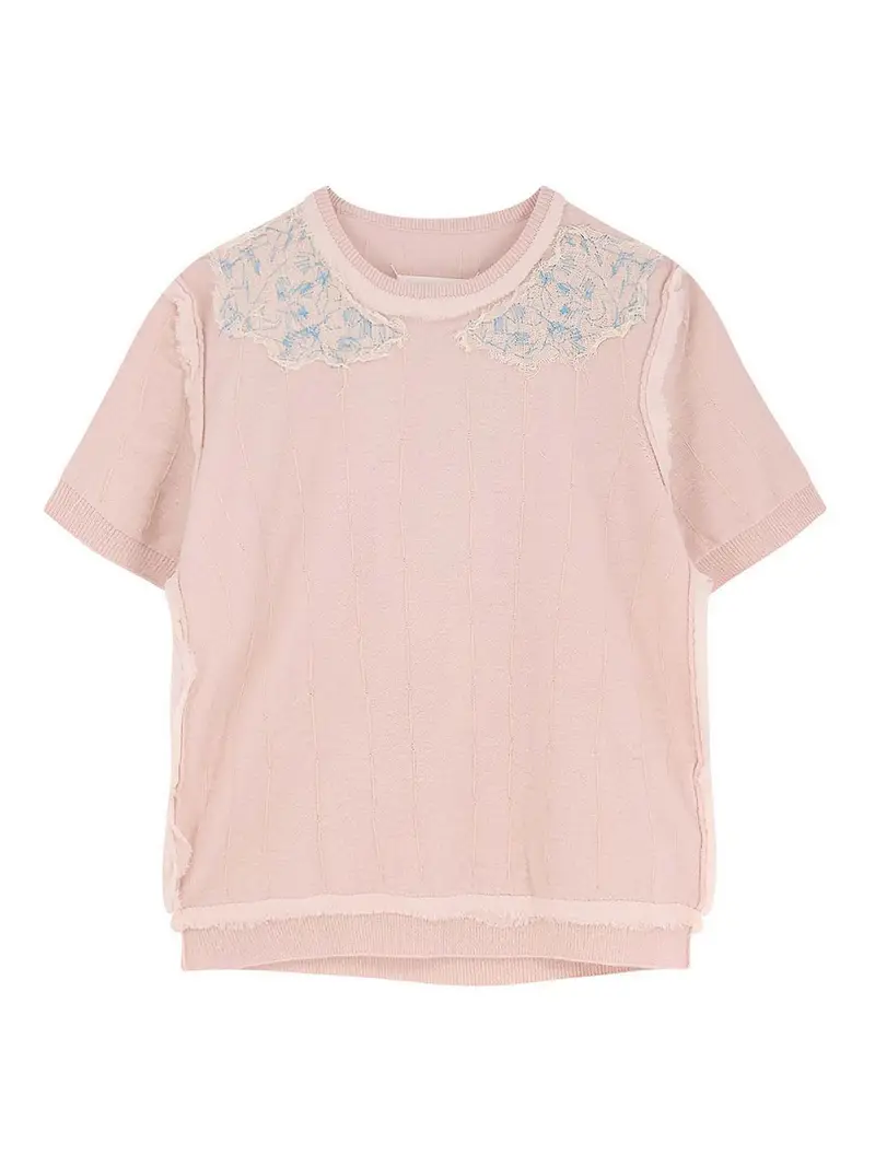 Maglia In Lana Vergine Rosa Chiaro