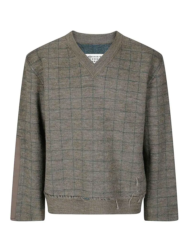 Maglia Scollo V Verde Militare