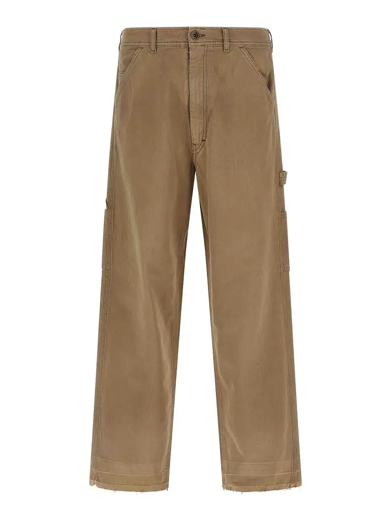 Pantaloni a spina di pesce Beige