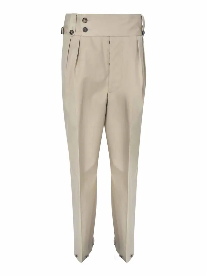 Pantaloni con bottoni beige