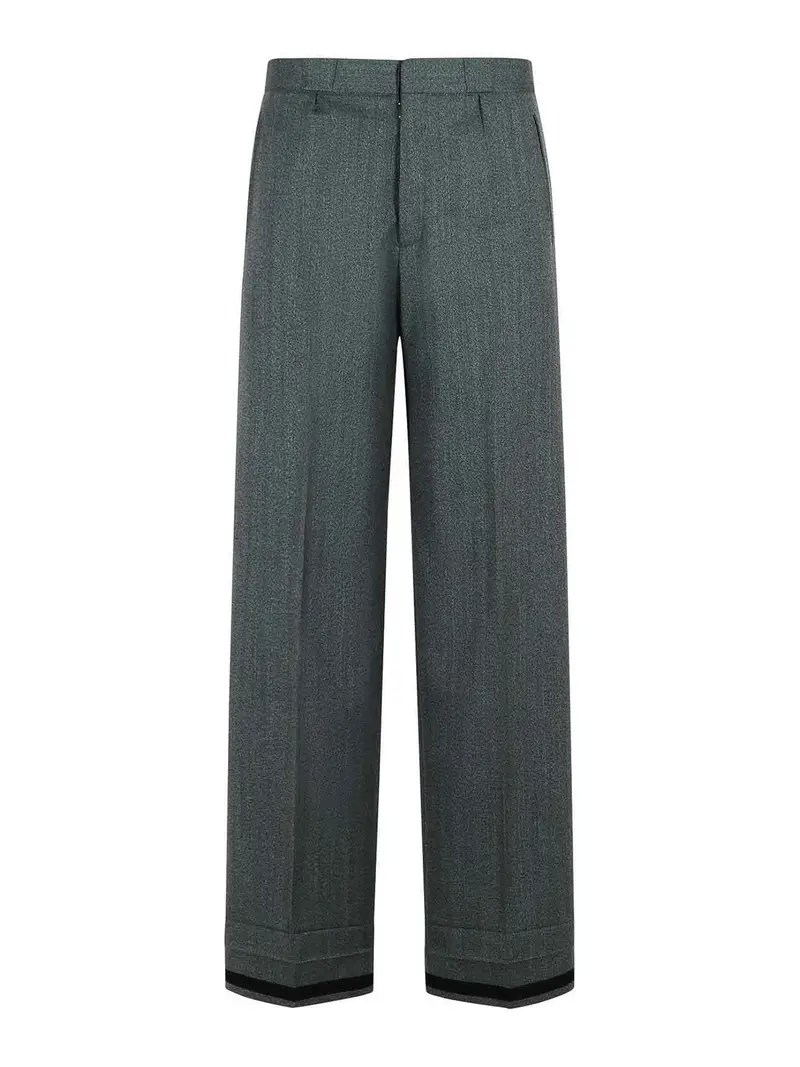 Pantaloni di miscela di lana grigia Grigio