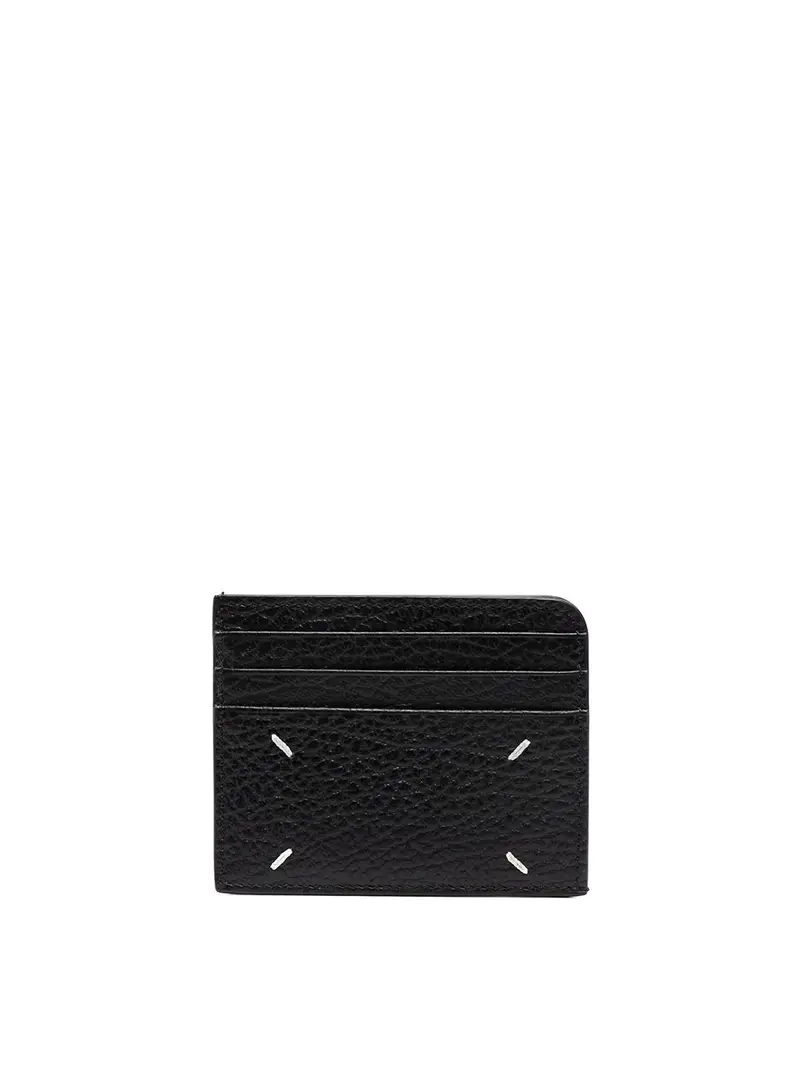 Portacarte con impunture Nero
