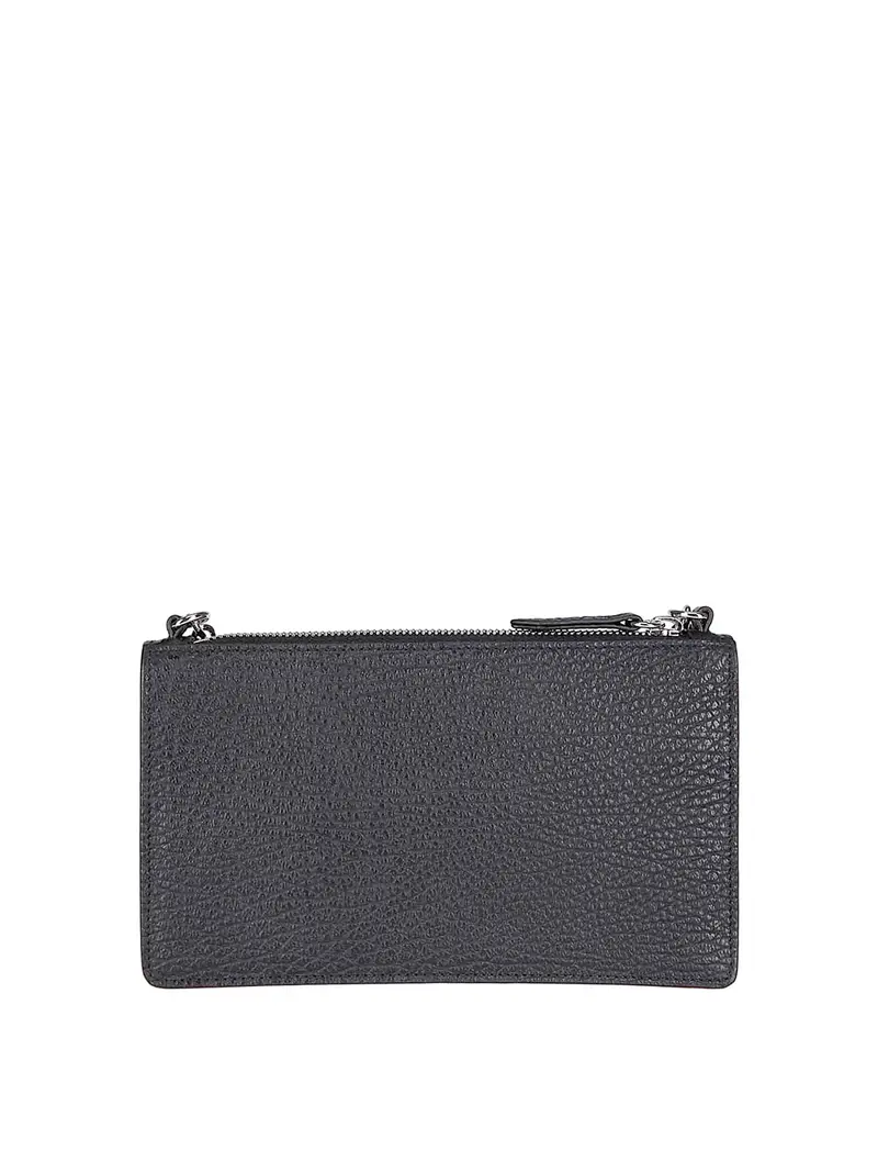 Portafoglio con cerniera sulla catena Nero