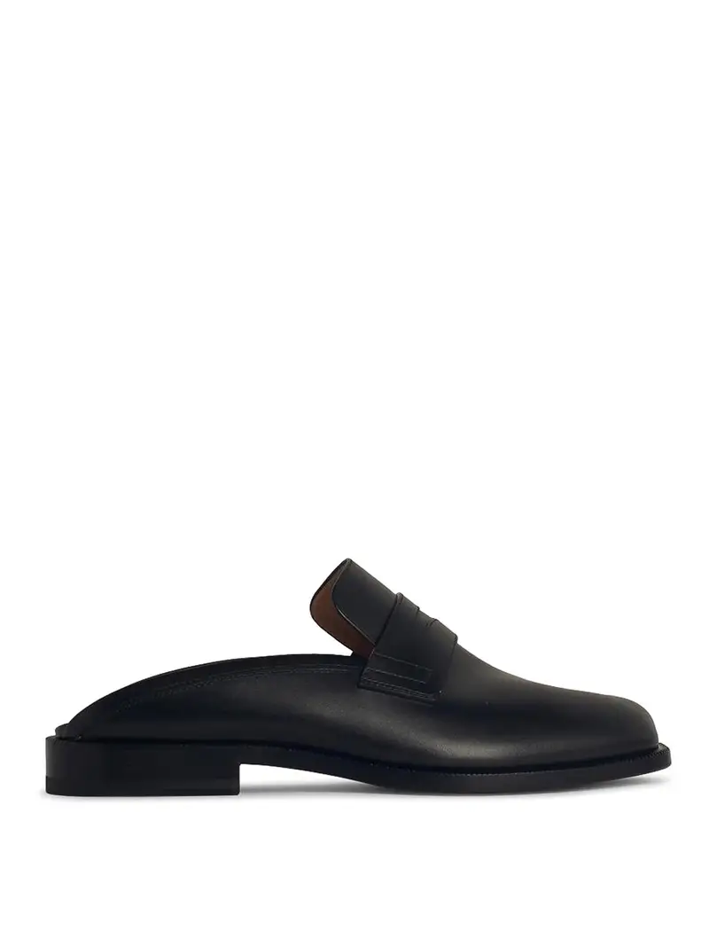 Sabot in pelle nera Nero