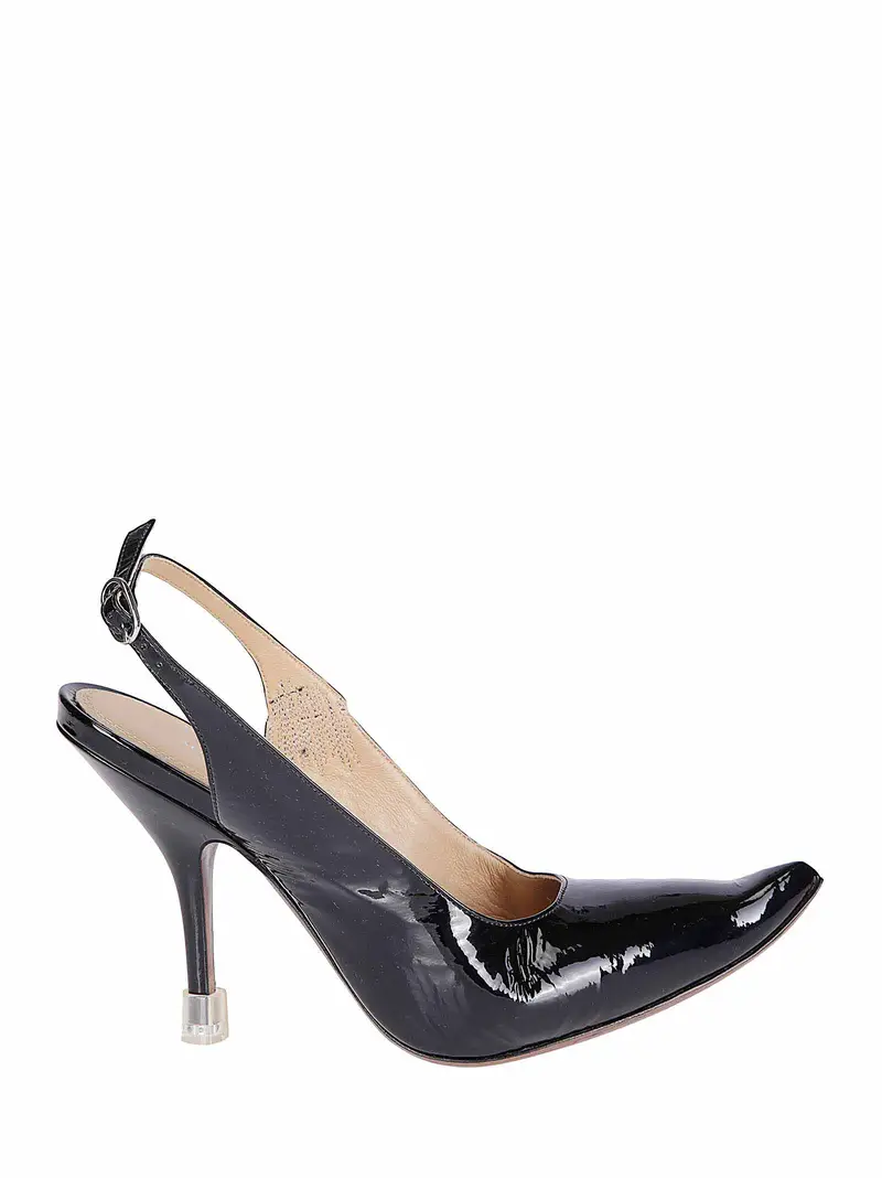 Slingback in pelle verniciata Love To Death Nero