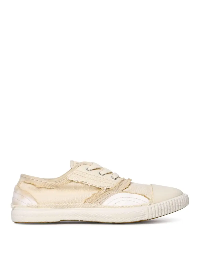 Sneaker in cotone color crema