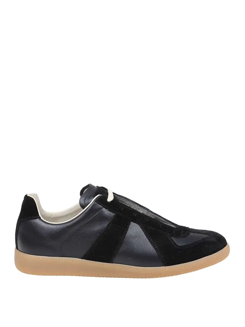 Sneakers in suede e pelle Nero