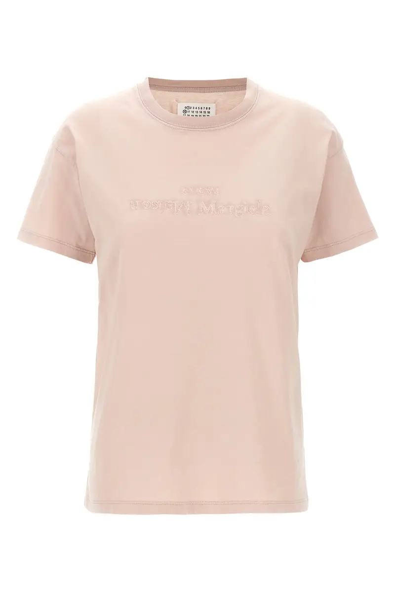 T-Shirt Ricamo Logo Rosa