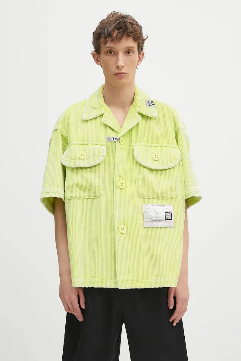 camicia in cotone Amateur Sewn S/S Shirts uomo colore verde A14SH084